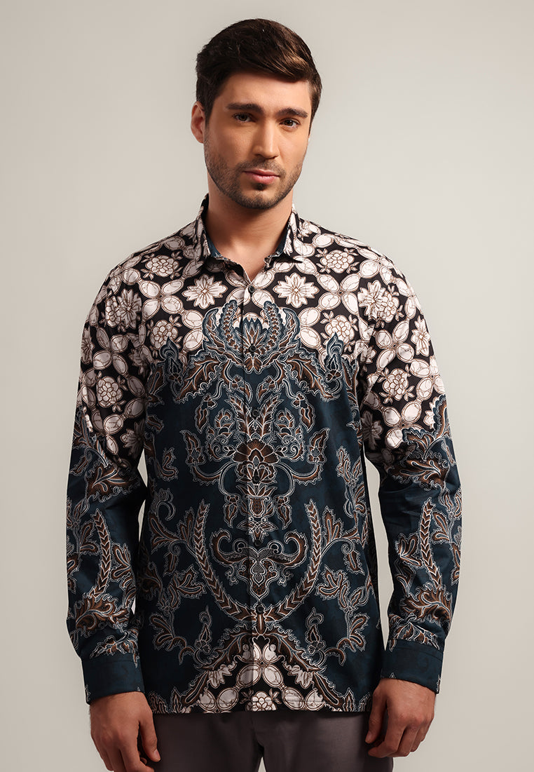 MOC - Kemeja Batik Pria Lengan Panjang Ganesh - Green