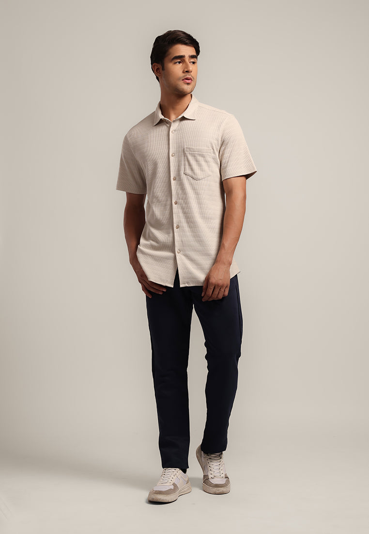 MOC - Kemeja Polos Pria Lengan Pendek Aldric - Khaky
