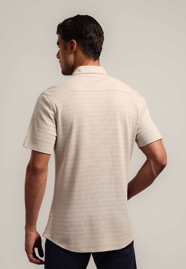 MOC - Kemeja Polos Pria Lengan Pendek Aldric - Khaky