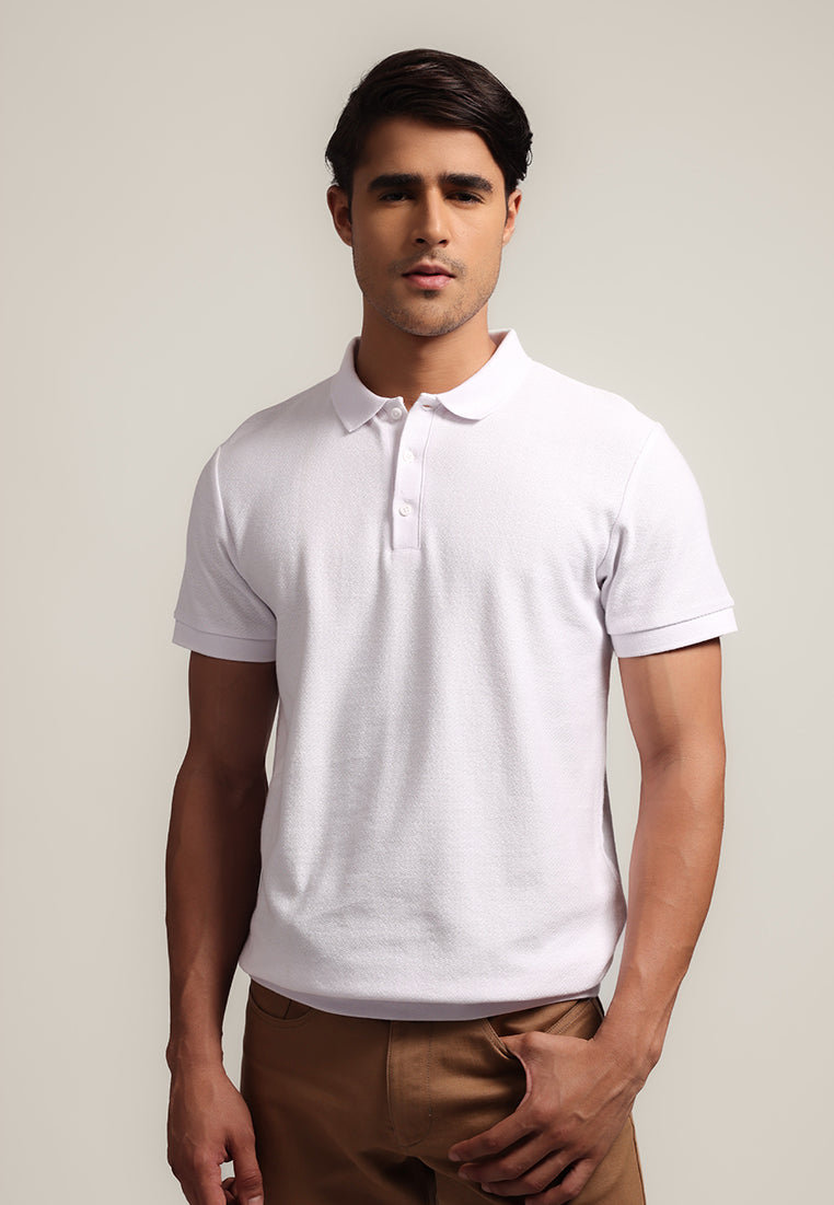 MOC - Kaos Polo Polos Pria Lengan Pendek Bentley - WHITE