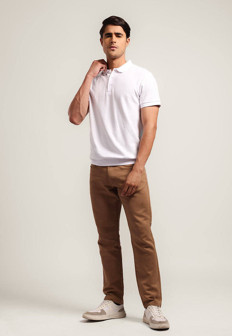 MOC - Kaos Polo Polos Pria Lengan Pendek Bentley - WHITE
