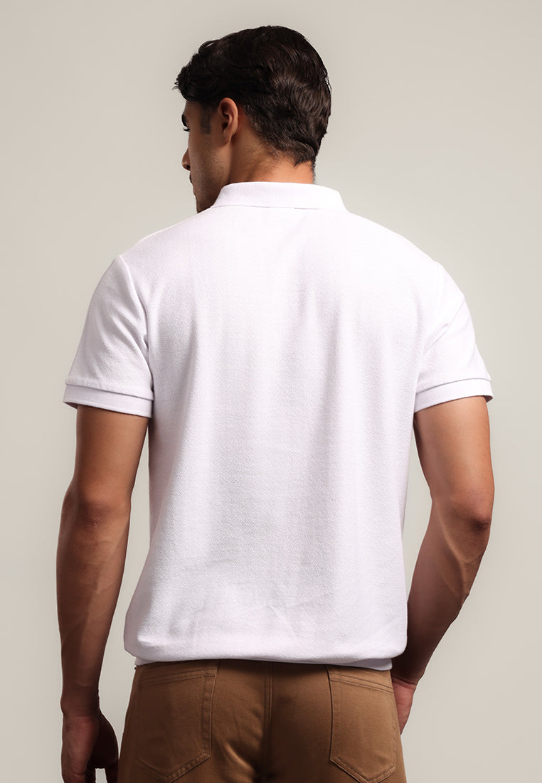 MOC - Kaos Polo Polos Pria Lengan Pendek Bentley - WHITE