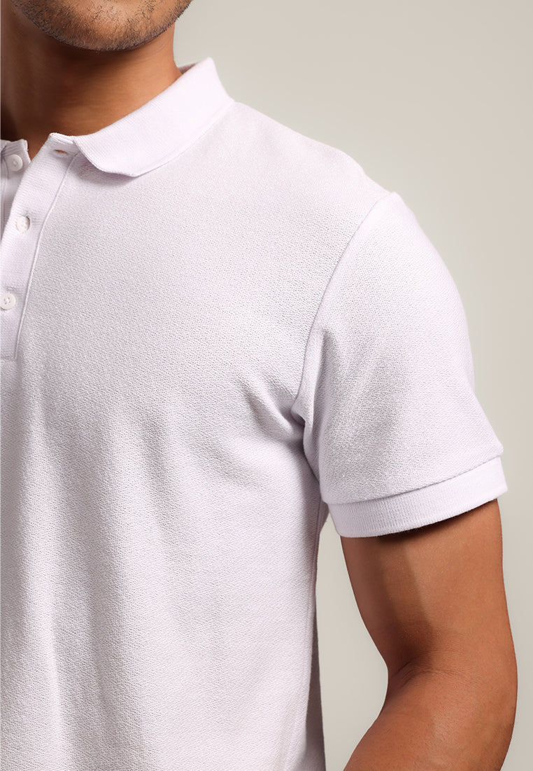 MOC - Kaos Polo Polos Pria Lengan Pendek Bentley - WHITE