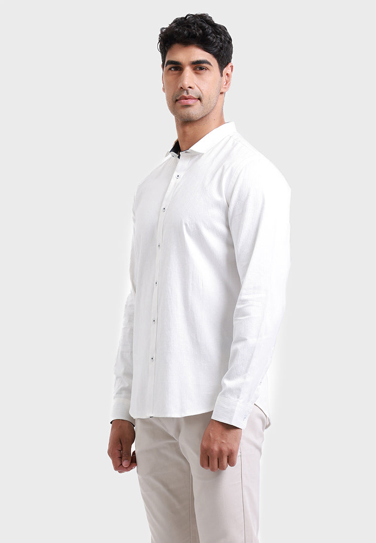 MOC - Kemeja Polos Pria Lengan Panjang Fargo - White