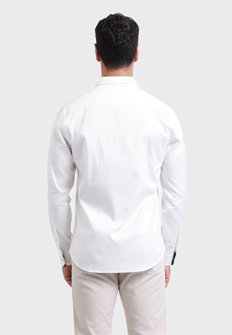 MOC - Kemeja Polos Pria Lengan Panjang Fargo - White