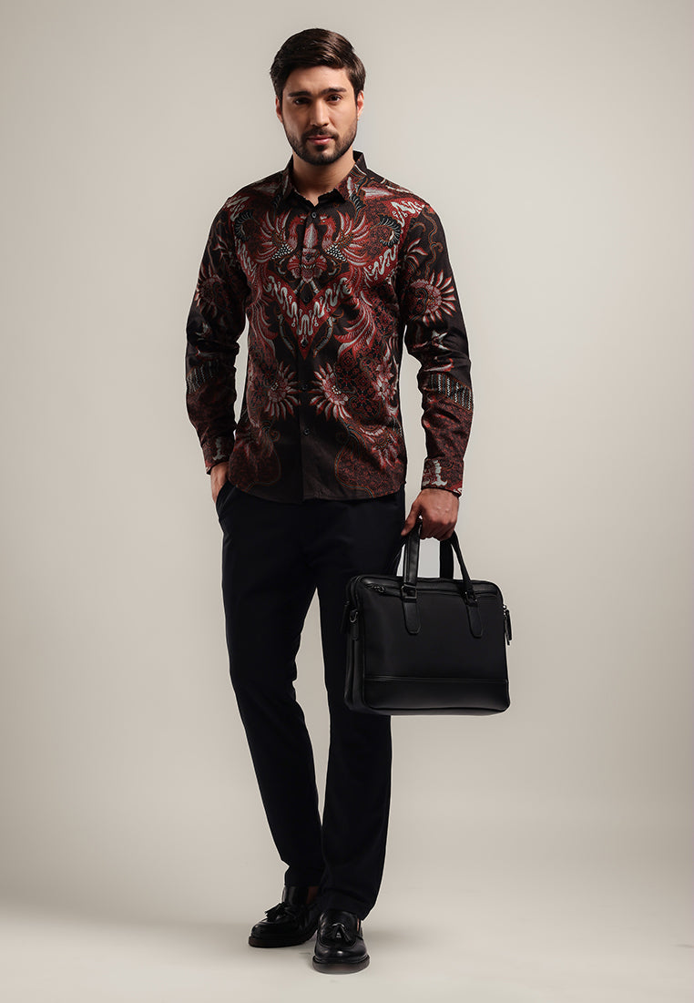 MOC Kemeja Batik Lengan Panjang Pria APHI-BLACK