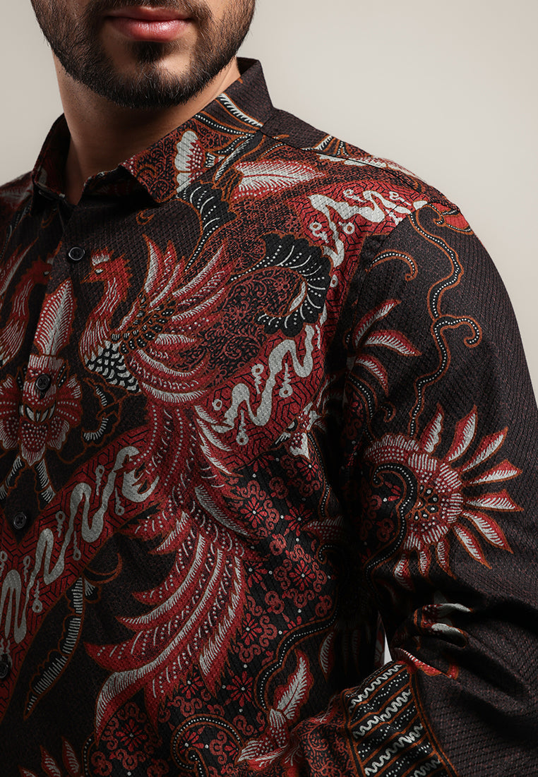 MOC Kemeja Batik Lengan Panjang Pria APHI-BLACK