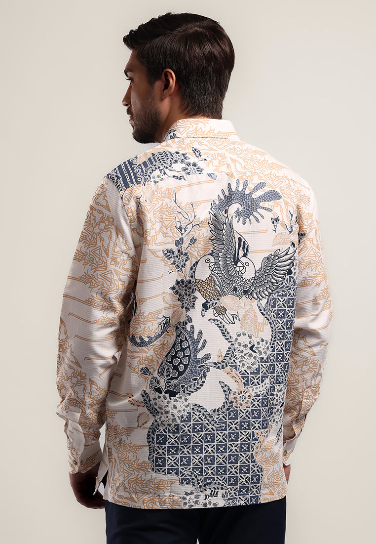 MOC - Kemeja Batik Pria Lengan Panjang Yogiswara - White