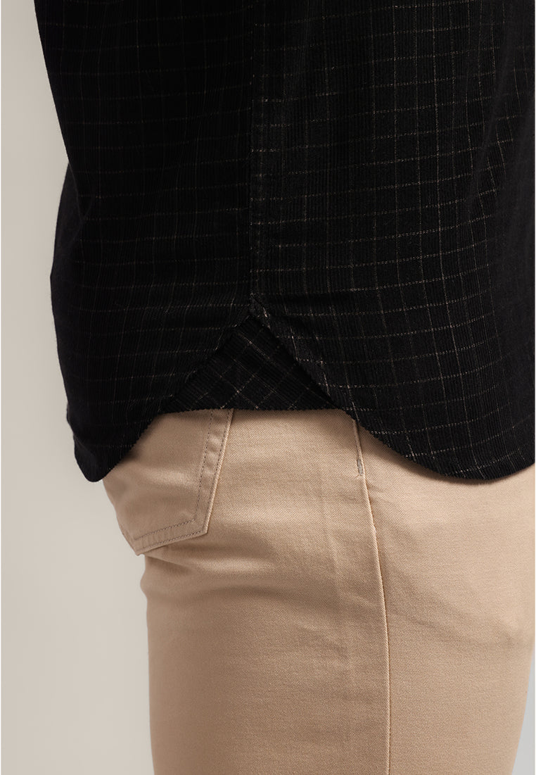 MOC - Kemeja Motif Pria Lengan Panjang CLOONEY - BLACK