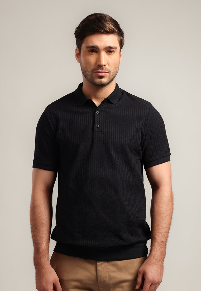 MOC - Kaos Polo Polos Pria Lengan Pendek Andres - Black