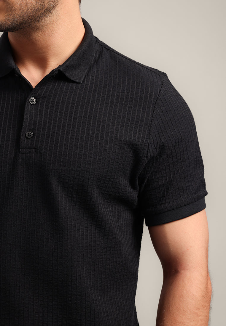 MOC - Kaos Polo Polos Pria Lengan Pendek Andres - Black
