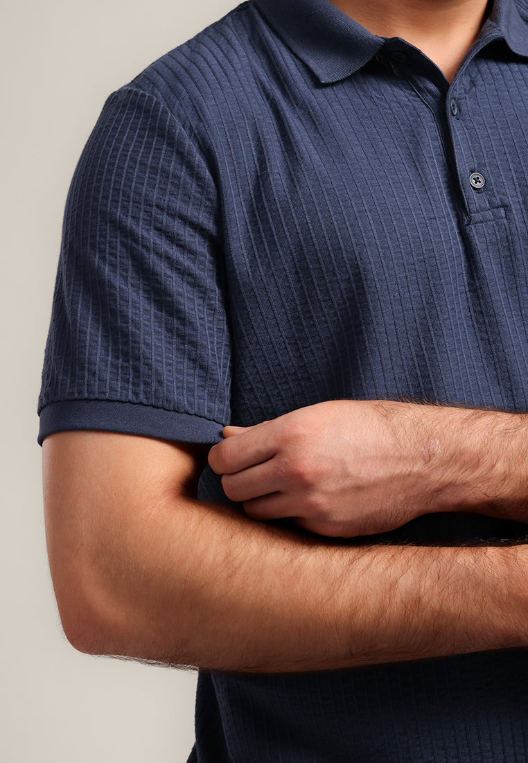 MOC - Kaos Polo Polos Pria Lengan Pendek Andres - Navy