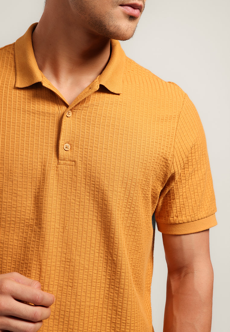 MOC - Kaos Polo Polos Pria Lengan Pendek Andres - Mustard