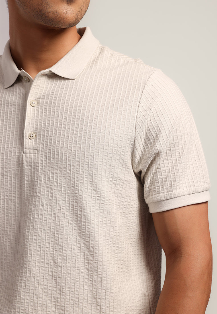 MOC - Kaos Polo Polos Pria Lengan Pendek Andres - Offwhite