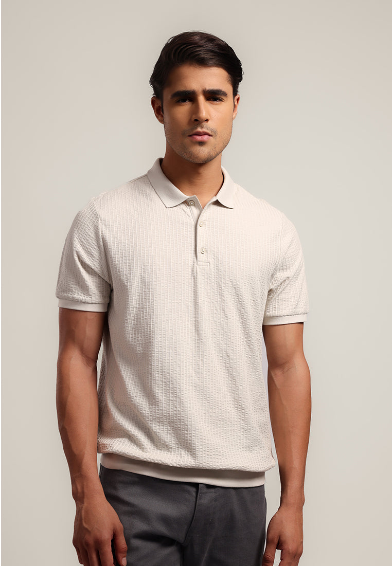 MOC - Kaos Polo Polos Pria Lengan Pendek Andres - Offwhite