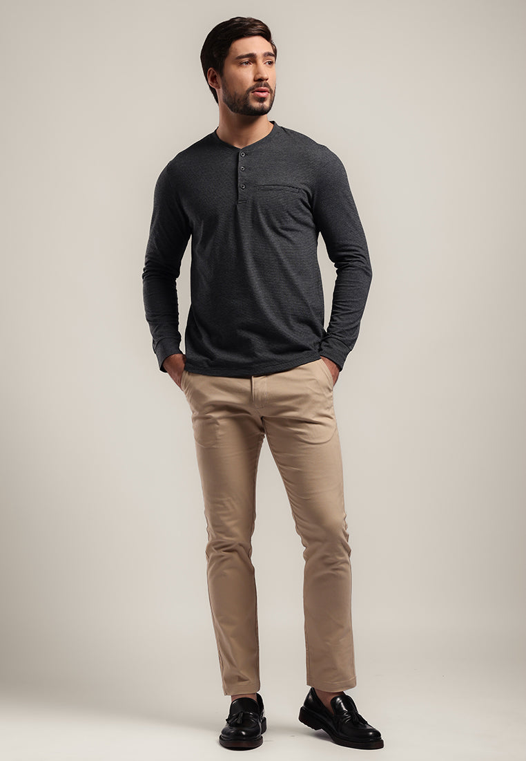 MOC Kaos Lengan Panjang Pria ELTHAM - GREY