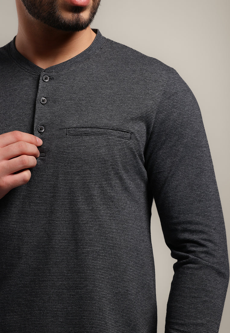 MOC Kaos Lengan Panjang Pria ELTHAM - GREY