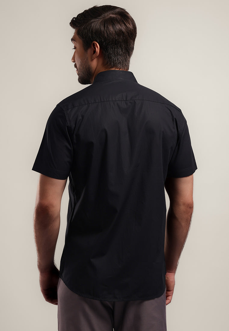 MOC Kemeja Lengan Pendek Pria PEDRIC - BLACK