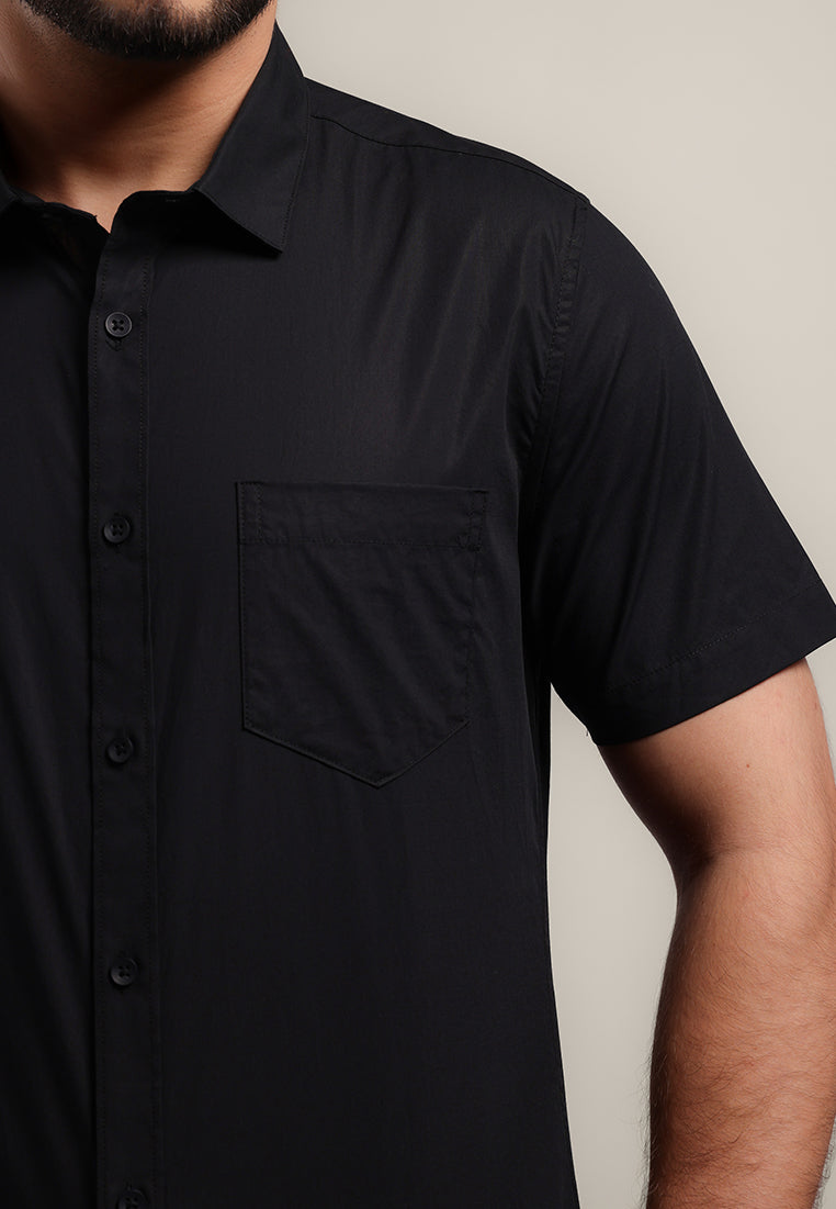 MOC Kemeja Lengan Pendek Pria PEDRIC - BLACK