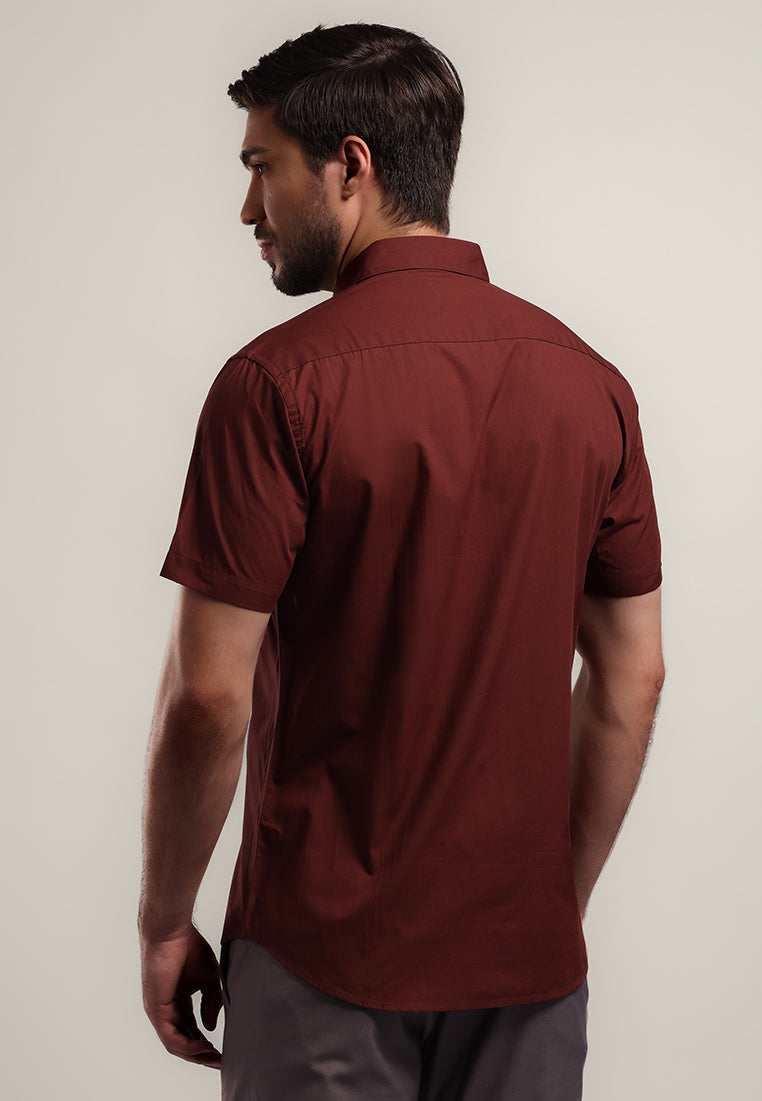 MOC Kemeja Lengan Pendek Pria PEDRIC-MAROON