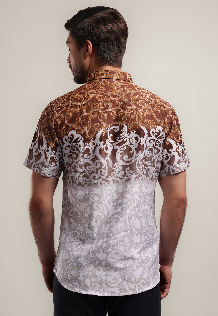 MOC Kemeja Batik Lengan Pendek Pria TIAGOS-KHAKI