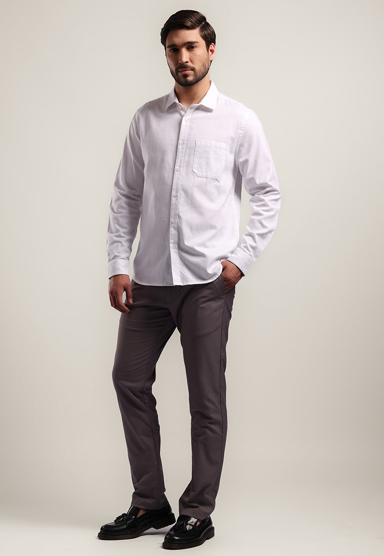 MOC - Kemeja Lengan Panjang DUSTIN - White