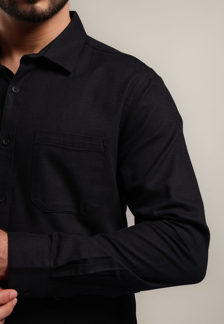 MOC - Kemeja Lengan Panjang DUSTIN - BLACK