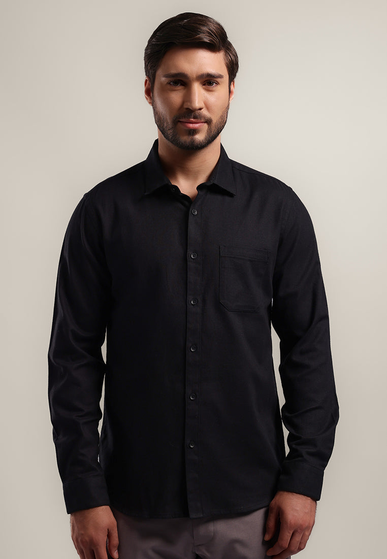MOC - Kemeja Lengan Panjang DUSTIN - BLACK