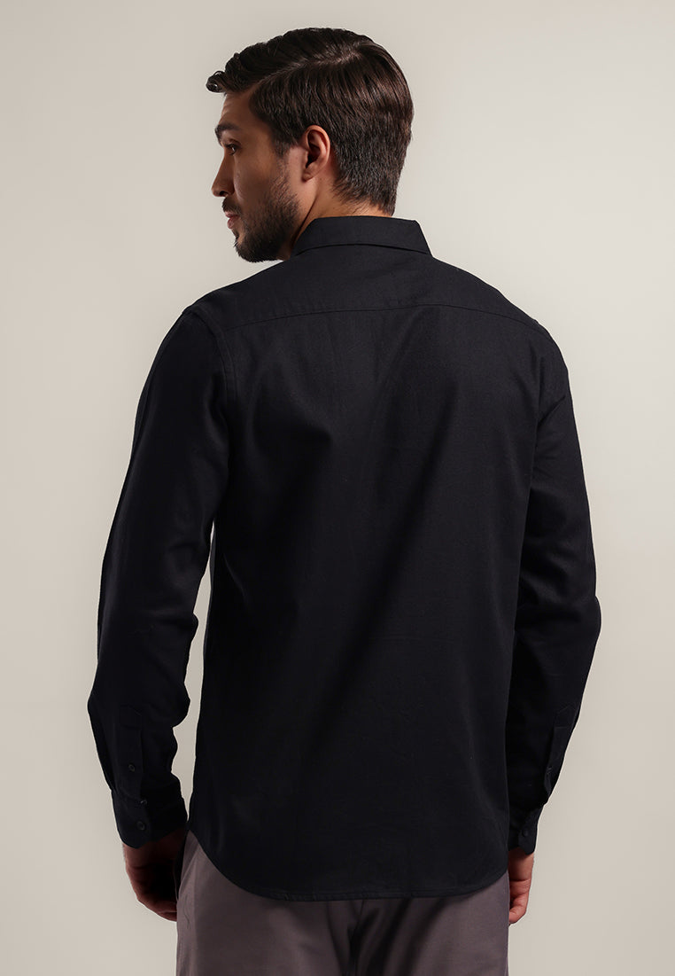 MOC - Kemeja Lengan Panjang DUSTIN - BLACK