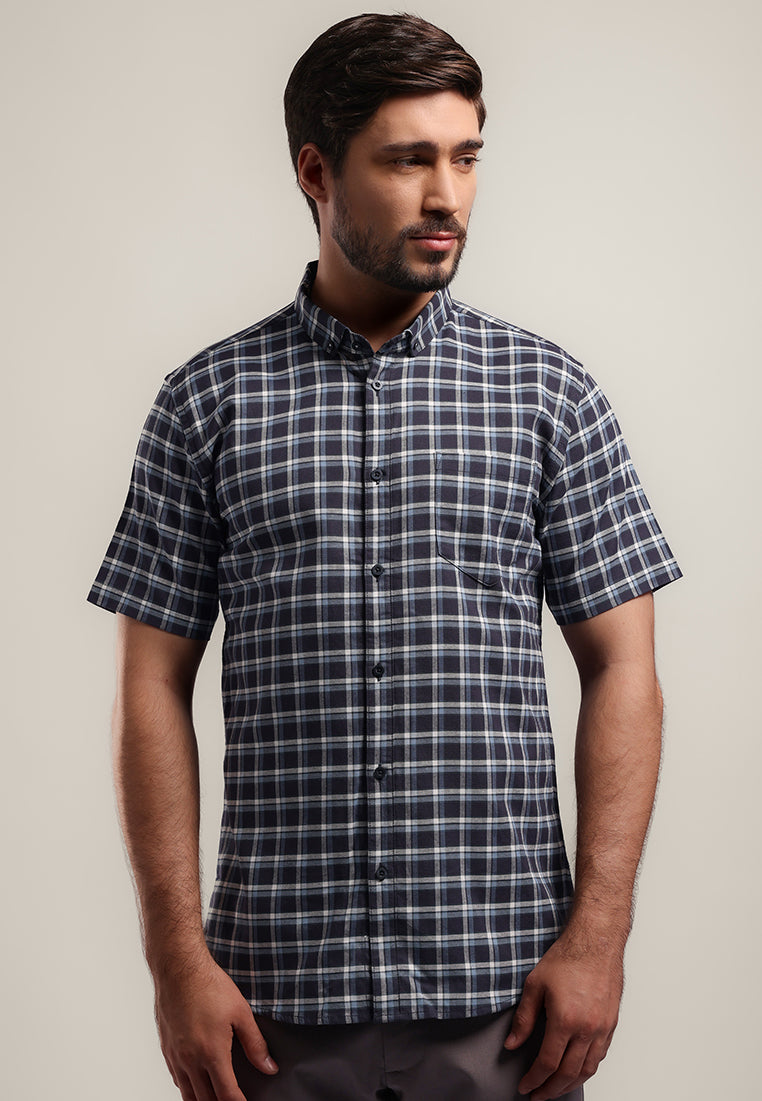 MOC Kemeja Lengan Pendek Pria IRVINE - BLUE