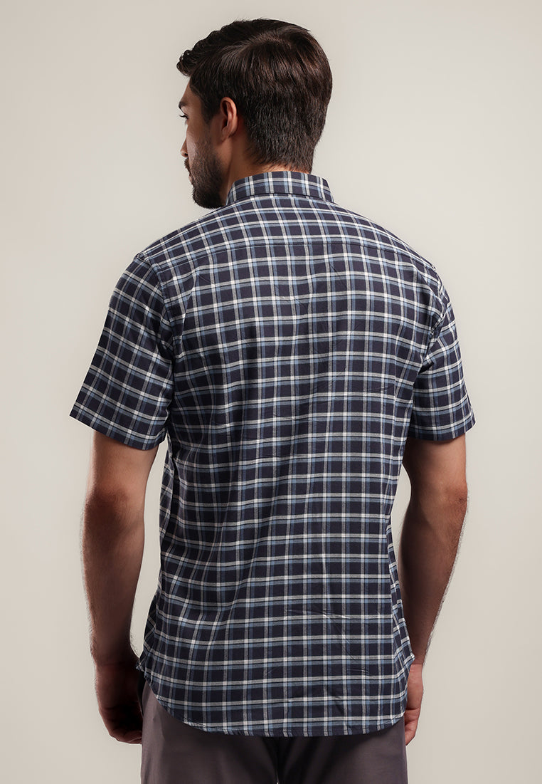 MOC Kemeja Lengan Pendek Pria IRVINE - BLUE
