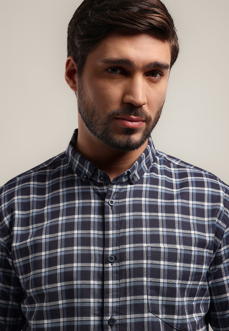 MOC Kemeja Lengan Pendek Pria IRVINE - BLUE
