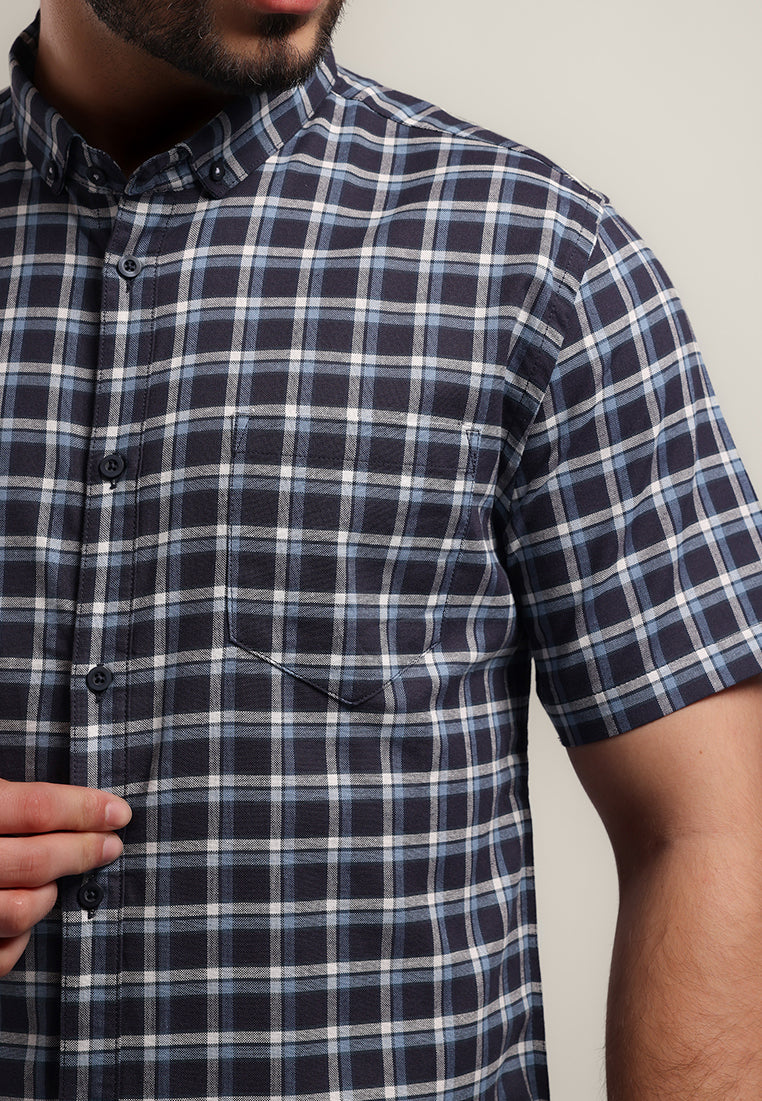 MOC Kemeja Lengan Pendek Pria IRVINE - BLUE