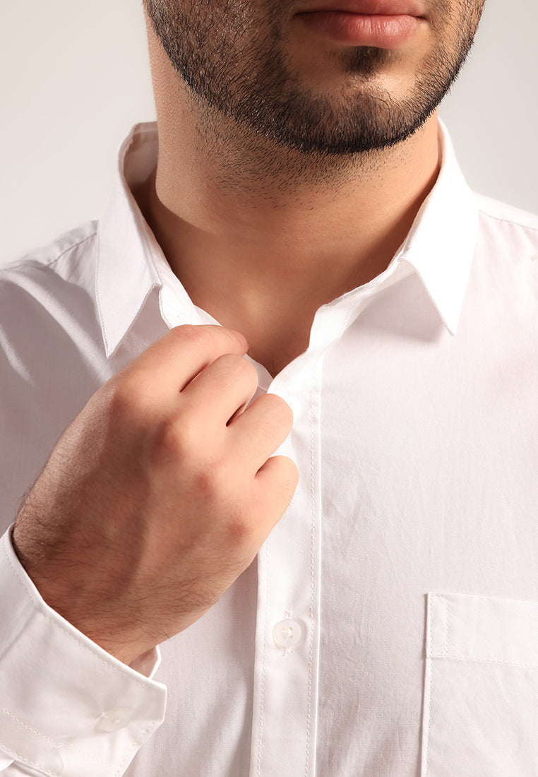 MOC Kemeja Lengan Panjang Pria PEDRO - WHITE