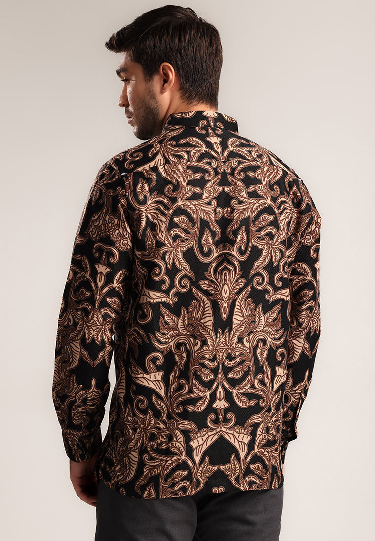 MOC Kemeja Batik Lengan Panjang Pria Tunggadewa - Brown
