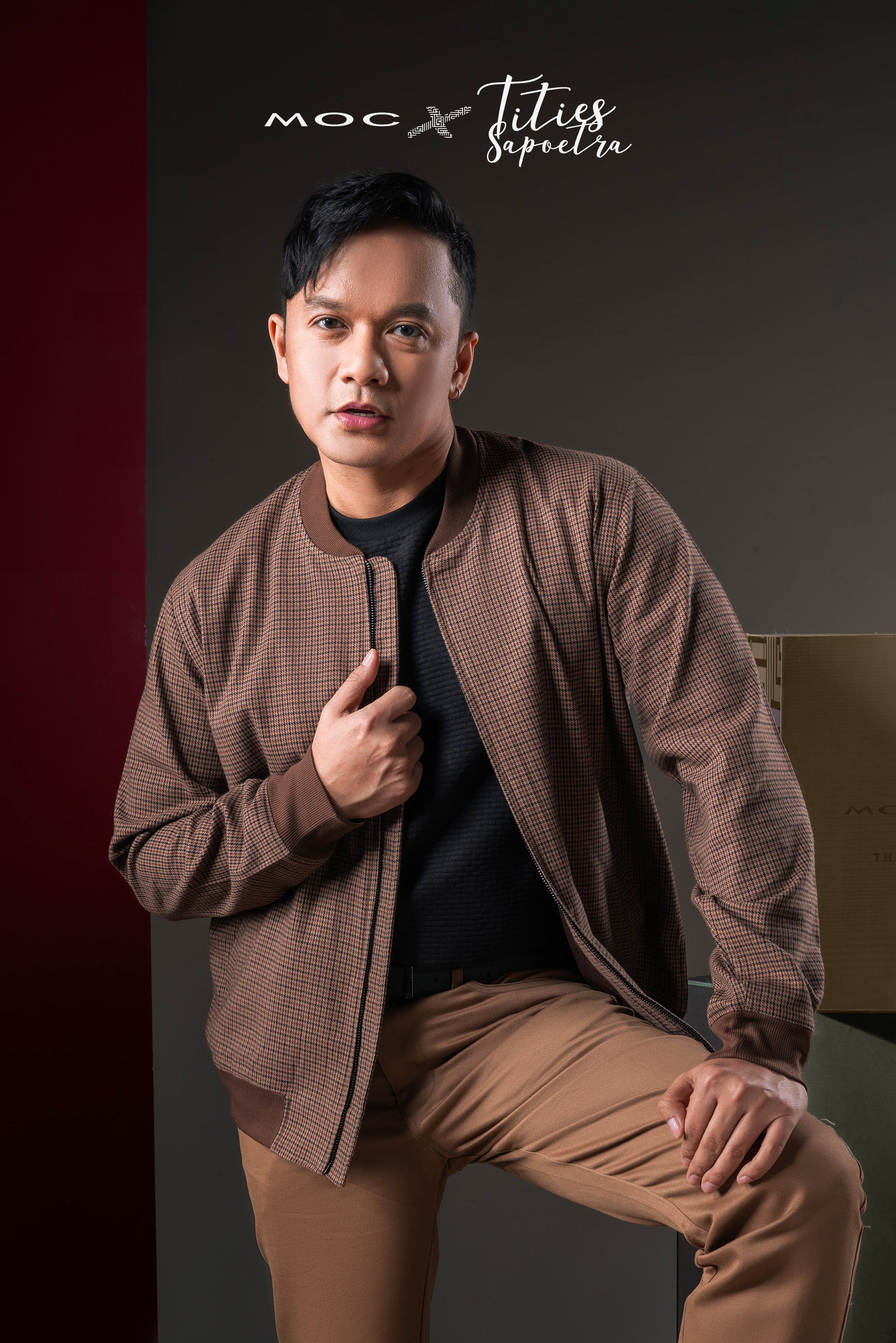 MOC x Tities Sapoetra - Jaket Bomber Pria Charled - Brown