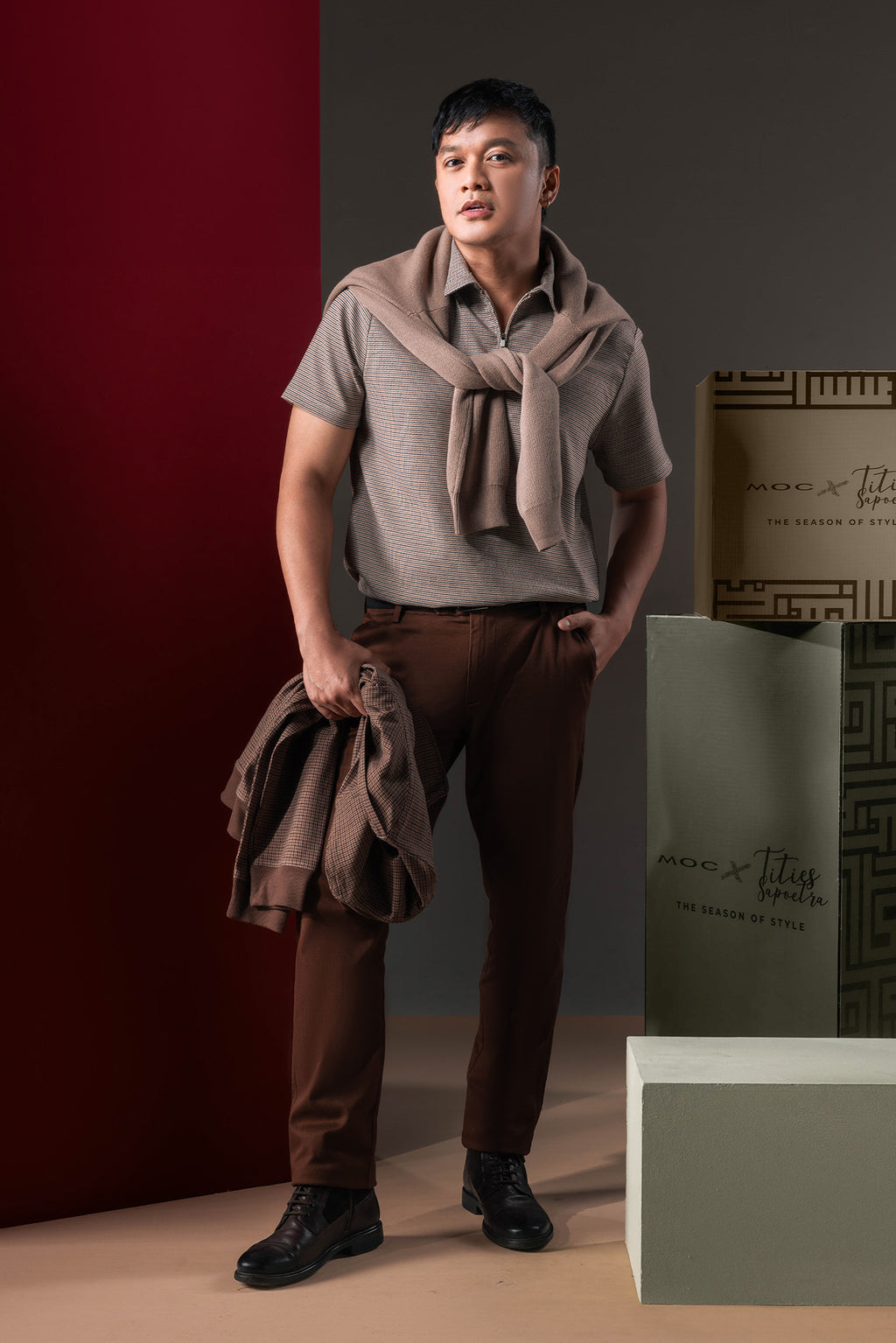 MOC x Tities Sapoetra - Kaos Polo Lengan Pendek Richard - Beige