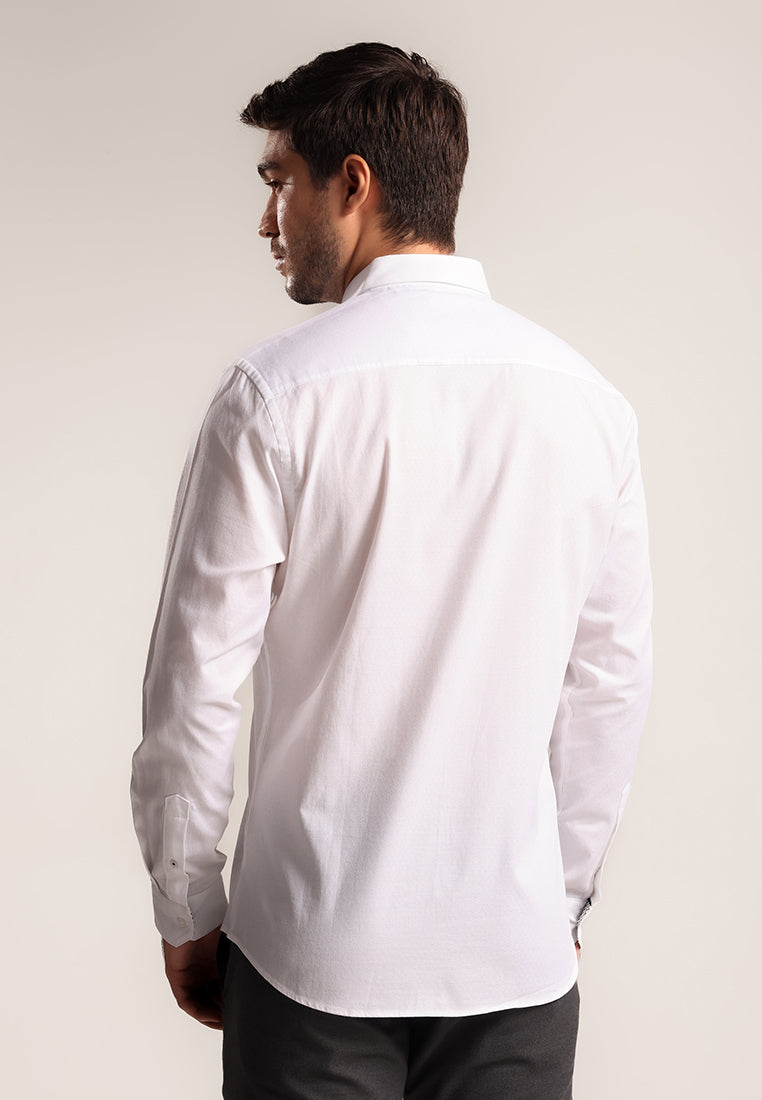 MOC - Kemeja Polos Pria Lengan Panjang Auberon - White