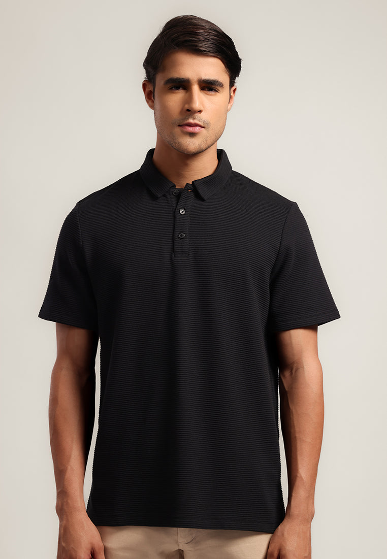 MOC - Kaos Polo Pria Lengan Pendek Holland - Black