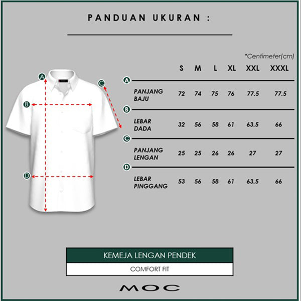 MOC - Kemeja Batik Pria Lengan Pendek Nirwasita - White