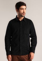 MOC - Kemeja Corduroy Pria Lengan Panjang Hammer - Black
