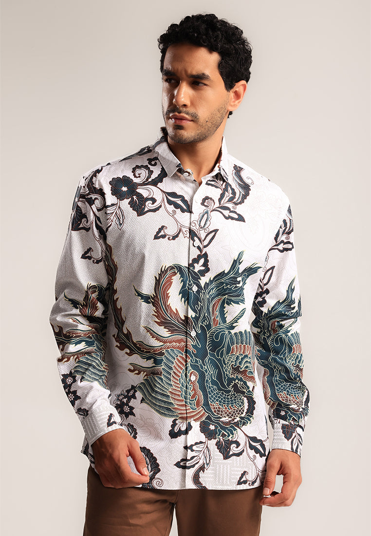 MOC - Kemeja Batik Pria Lengan Panjang Kastra - Beige