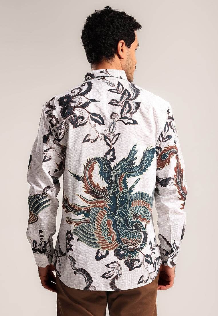 MOC - Kemeja Batik Pria Lengan Panjang Kastra - Beige