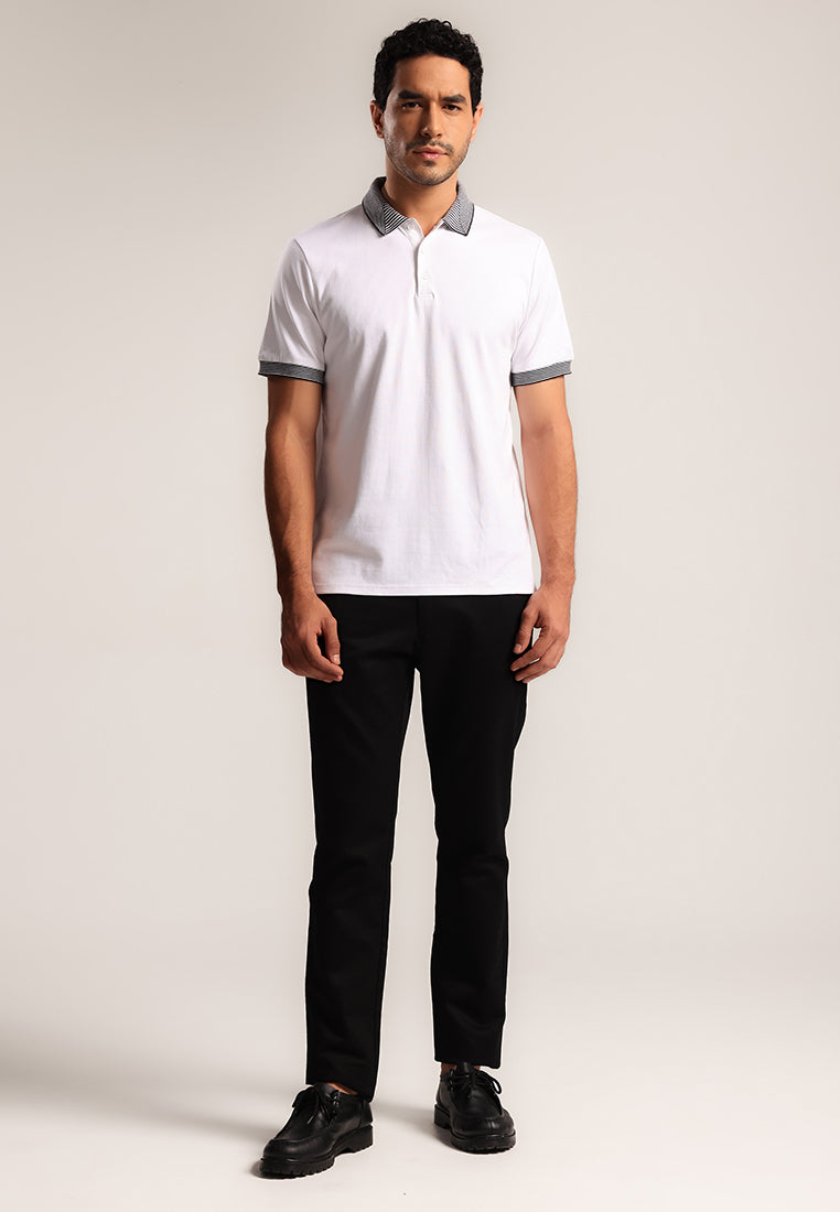MOC - Kaos Polo Polos Pria Lengan Pendek Willow - White