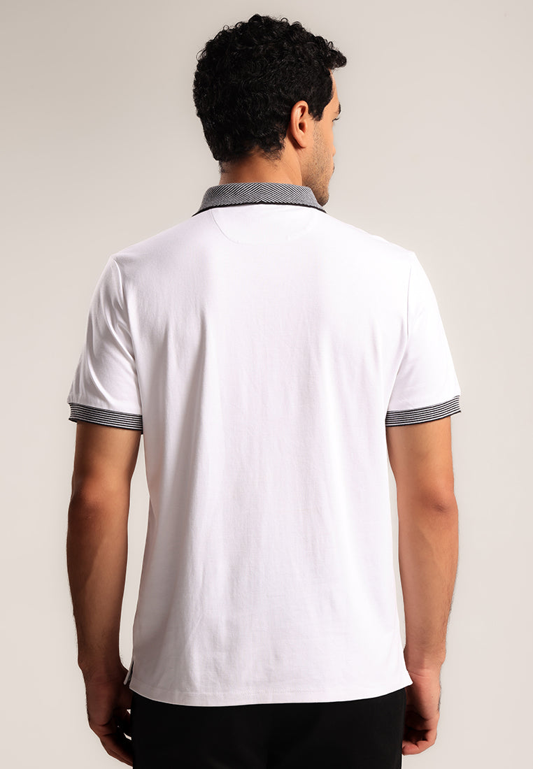 MOC - Kaos Polo Polos Pria Lengan Pendek Willow - White