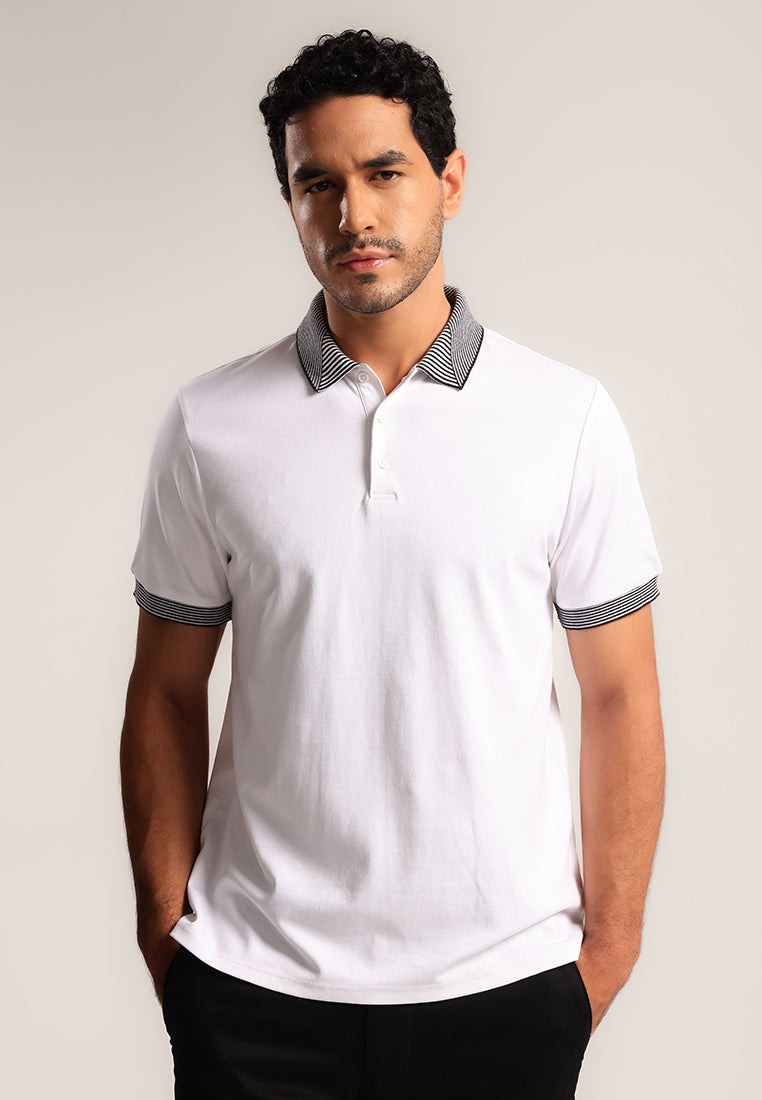 MOC - Kaos Polo Polos Pria Lengan Pendek Willow - White