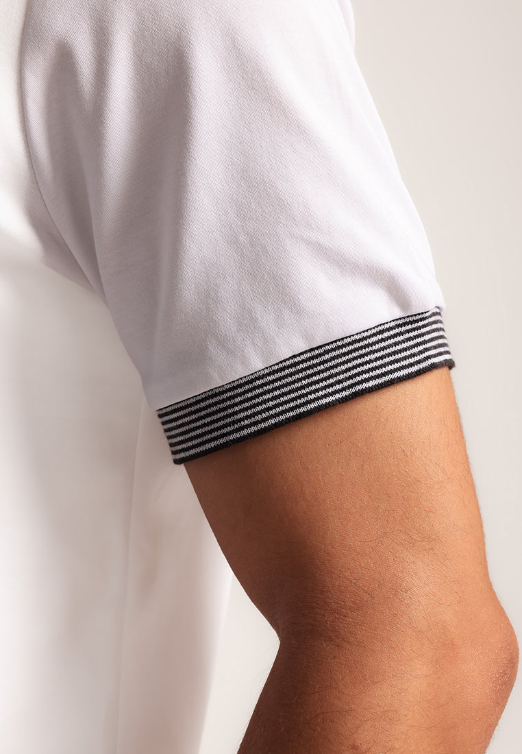 MOC - Kaos Polo Polos Pria Lengan Pendek Willow - White