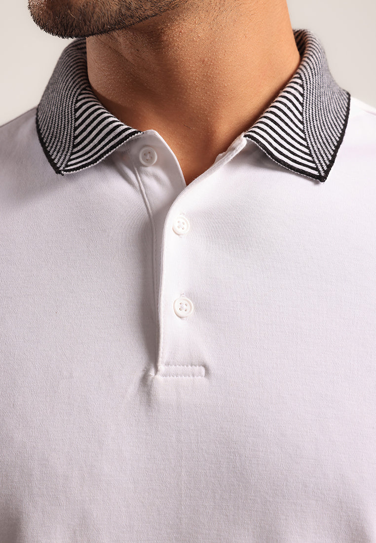 MOC - Kaos Polo Polos Pria Lengan Pendek Willow - White