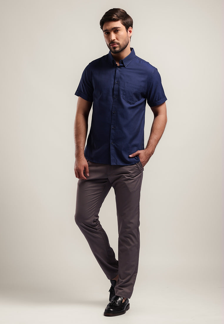 MOC Kemeja Lengan Pendek Pria LUGO - Blue