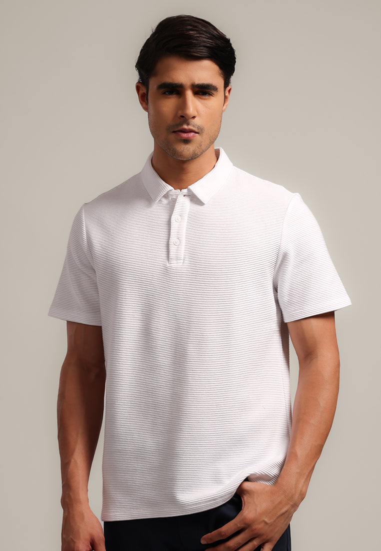 MOC - Kaos Polo Pria Lengan Pendek Holland - White